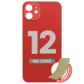 Back Glass With 3M Adhesive For iPhone 12 (No Logo / Large Camera Hole) (Red)