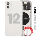 Back Housing W/ Small Parts For iPhone 12 (EU / Global Version) (Used OEM Pull: Grade A) (White)