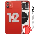 Back Housing W/ Small Parts For iPhone 12 (EU / Global Version) (Used OEM Pull: Grade A) (Red)