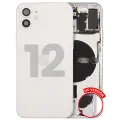 Back Housing W/ Small Parts For iPhone 12 (US Version) (Used OEM Pull: Grade C) (White)