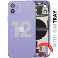 Back Housing W/ Charging Port Flex & Small Parts  For iPhone 12 (EU / Global Version) (Used OEM Pull: Grade C) (Purple)