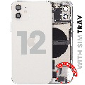 Back Housing W/ Charging Port Flex & Small Parts For iPhone 12 (EU / Global Version) (Used OEM Pull: Grade C) (White)
