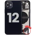 Back Housing W/ Charging Port Flex & Small Parts  For iPhone 12 (US Version) (Used OEM Pull: Grade A) (Black)