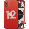 Back Housing W/ Charging Port Flex & Small Parts  For iPhone 12 (US Version) (Used OEM Pull: Grade A) (Red)