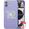 Back Housing W/ Charging Port Flex & Small Parts  For iPhone 12 (US Version) (Used OEM Pull: Grade C) (Purple)