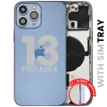 Back Housing W/ Small Parts For iPhone 13 Pro Max (EU / Global Version) (Used OEM Pull: Grade C) (Sierra Blue)