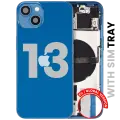Back Housing W/ Small Parts For iPhone 13 (EU / Global Version) (Used OEM Pull: Grade C) (Blue)