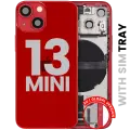 Back Housing W/ Charging Port Flex & Small Parts  For iPhone 13 Mini (EU / Global Version) (Used OEM Pull: Grade B) (Red)