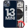 Back Housing W/ Charging Port Flex & Small Parts  For iPhone 13 Mini (EU / Global Version) (Used OEM Pull: Grade C) (Midnight)