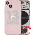 Back Housing W/ Charging Port Flex & Small Parts  For iPhone 13 Mini (US Version) (Used OEM Pull: Grade B) (Pink)