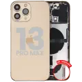 Back Housing W/ Charging Port Flex & Small Parts  For iPhone 13 Pro Max (US Version) (Used OEM Pull: Grade C) (Gold)