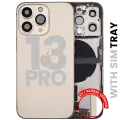 Back Housing W/ Charging Port Flex & Small Parts  For iPhone 13 Pro (EU / Global Version) (Used OEM Pull: Grade A) (Gold)