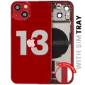 Back Housing W/ Charging Port Flex & Small Parts  For iPhone 13 (EU / Global Version) (Used OEM Pull: Grade C) (Red)
