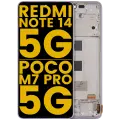 OLED Assembly With Frame For Xiaomi Redmi Note 14 5G / Poco M7 Pro 5G (Refurbished) (Purple)
