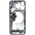 Mid-Frame Housing  W/ Charging Port Flex & Small Parts  For iPhone 15 Pro Max (EU / Global Version) (Used OEM Pull: Grade C) (White Titanium)