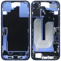 Mid-Frame Housing  W/ Charging Port Flex & Small Parts  For iPhone 16 Plus (EU / Global Version) (Used OEM Pull: Grade C) (Ultramarine)