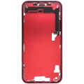 Mid-Frame Housing  W/ Charging Port Flex & Small Parts  For iPhone 14 Plus (EU / Global Version) (Used OEM Pull: Grade C) (Red)