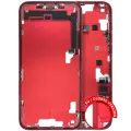 Mid-Frame Housing  W/ Charging Port Flex & Small Parts  For iPhone 14 Plus (EU / Global Version) (Used OEM Pull: Grade C) (Red)