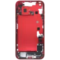 Mid-Frame Housing  W/ Charging Port Flex & Small Parts  For iPhone 14 Plus (EU / Global Version) (Used OEM Pull: Grade C) (Red)