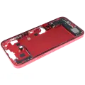 Mid-Frame Housing  W/ Charging Port Flex & Small Parts  For iPhone 14 Plus (EU / Global Version) (Used OEM Pull: Grade C) (Red)