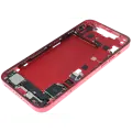 Mid-Frame Housing  W/ Charging Port Flex & Small Parts  For iPhone 14 Plus (EU / Global Version) (Used OEM Pull: Grade C) (Red)