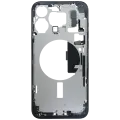 Mid-Frame Housing  W/ Charging Port Flex & Small Parts  For iPhone 15 Pro Max (EU / Global Version) (Used OEM Pull: Grade C) (Blue Titanium)