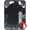 Mid-Frame Housing  W/ Charging Port Flex & Small Parts  For iPhone 16 (EU / Global Version) (Used OEM Pull: Grade C) (Black)