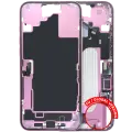 Mid-Frame Housing  W/ Charging Port Flex & Small Parts  For iPhone 16 Plus (EU / Global Version) (Used OEM Pull: Grade A) (Pink)