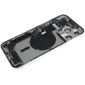 Back Housing W/ Charging Port Flex & Small Parts  For iPhone 14 Pro Max (EU / Global Version) (Used OEM Pull: Grade B) (Silver)