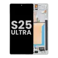 OLED Assembly With Frame For Samsung Galaxy S25 Ultra 5G (Used OEM Pull Grade B) (US & International Version) (Titanium White Silver) 