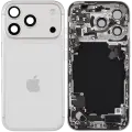 Back Housing W/ Charging Port Flex & Small Parts Compatible For iPhone 17 Pro (EU / Global Version) (Used OEM Pull: Grade A) (Silver)