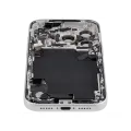Back Housing W/ Charging Port Flex & Small Parts Compatible For iPhone 17 Pro (EU / Global Version) (Used OEM Pull: Grade A) (Silver)
