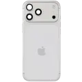 Back Housing W/ Charging Port Flex & Small Parts Compatible For iPhone 17 Pro Max (EU / Global Version) (Used OEM Pull: Grade A) (Silver)
