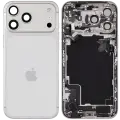 Back Housing W/ Charging Port Flex & Small Parts Compatible For iPhone 17 Pro Max (EU / Global Version) (Used OEM Pull: Grade A) (Silver)