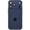 Back Housing W/ Charging Port Flex & Small Parts Compatible For iPhone 17 Pro (EU / Global Version) (Used OEM Pull: Grade A) (Deep Blue)
