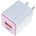 30W Dual-Port Wall Charger with GaN Fast Charging (USB-C + USB-A) (AmpSentrix Pro) (Pink)
