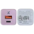 30W Dual-Port Wall Charger with GaN Fast Charging (USB-C + USB-A) (AmpSentrix Pro) (Pink)