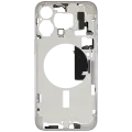 Mid-Frame Housing  W/ Small Parts For iPhone 15 Pro Max (EU / Global Version) (Used OEM Pull: Grade C) (White Titanium)