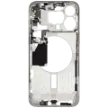 Mid-Frame Housing  W/ Small Parts For iPhone 15 Pro Max (EU / Global Version) (Used OEM Pull: Grade C) (White Titanium)