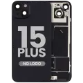 Back Glass w/ MagSafe Magnet & NFC & Flashlight Flex For iPhone 15 Plus (Aftermarket) (Black) (No Logo)