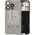 Back Glass w/ MagSafe Magnet & NFC & Flashlight Flex For iPhone 15 Pro (Aftermarket) (Natural Titanium) (No Logo)