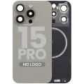 Back Glass w/ MagSafe Magnet For iPhone 15 Pro (Aftermarket) (Natural Titanium) (No Logo)