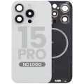 Back Glass w/ MagSafe Magnet For iPhone 15 Pro (Aftermarket) (White Titanium) (No Logo)