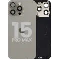 Back Glass w/ MagSafe Magnet & NFC & Flashlight Flex For iPhone 15 Pro Max (Used OEM Pull: Grade A) (Natural Titanium)