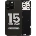 Back Glass w/ MagSafe Magnet & NFC & Flashlight Flex For iPhone 15 Pro Max (Aftermarket) (Black Titanium) (No Logo)