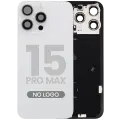 Back Glass w/ MagSafe Magnet & NFC & Flashlight Flex For iPhone 15 Pro Max (Aftermarket) (White Titanium) (No Logo)