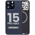 Back Glass w/ MagSafe Magnet For iPhone 15 Pro Max (Aftermarket) (Blue Titanium) (No Logo)