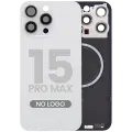 Back Glass w/ MagSafe Magnet For iPhone 15 Pro Max (Aftermarket) (White Titanium) (No Logo)
