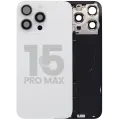 Back Glass w/ MagSafe Magnet & NFC & Flashlight Flex For iPhone 15 Pro Max (Used OEM Pull: Grade C) (White Titanium)