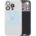 Back Glass w/ MagSafe Magnet & NFC & Flashlight Flex For iPhone 15 Pro (Service Pack) (White Titanium)